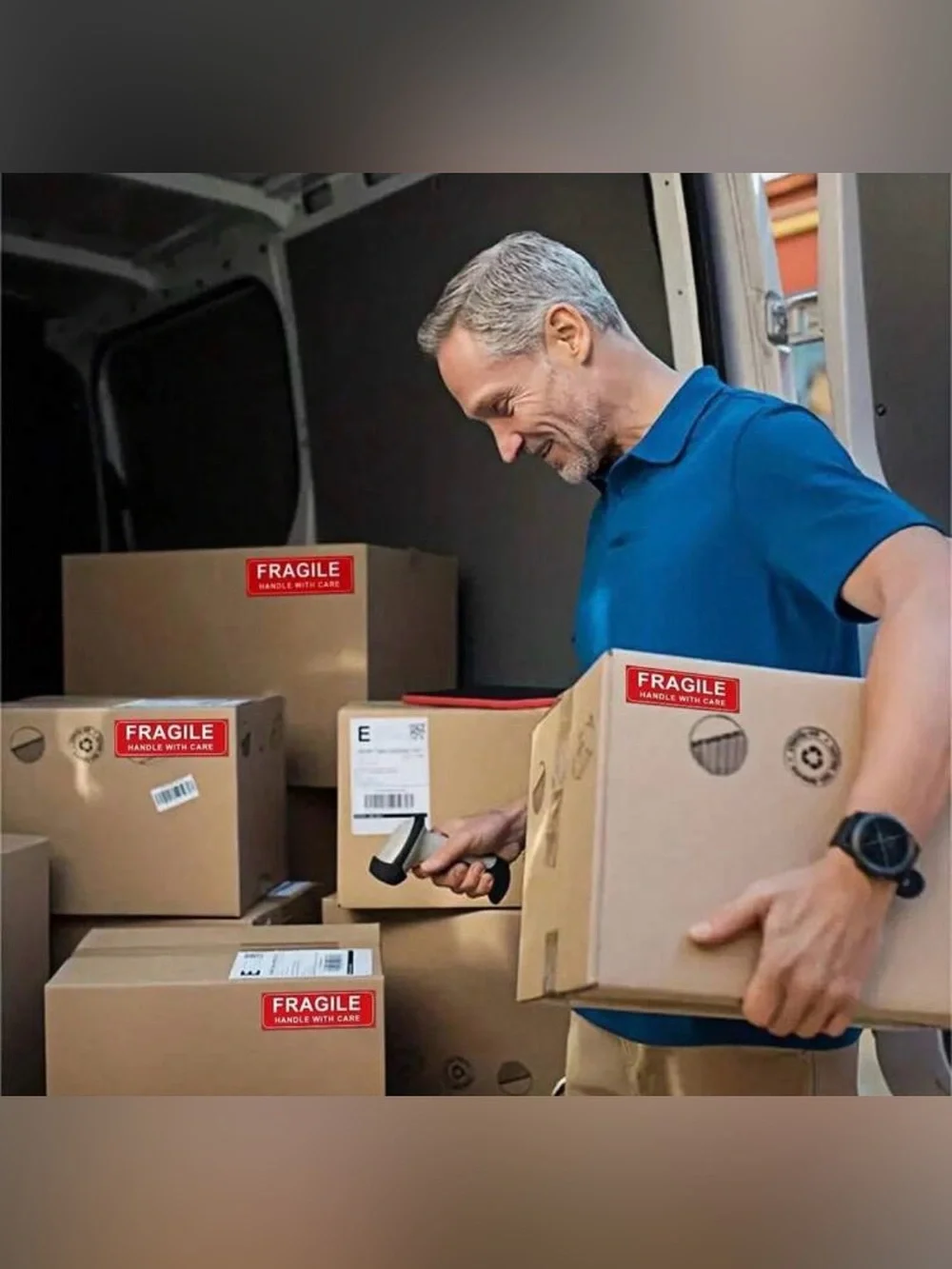 Fragile Handle With Care Warning Labels - Red